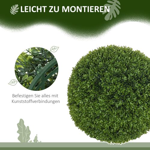Lot De 2 Plante Artificielle Buis Sphériques 40 Cm Décor Intérieur Et Extérieur