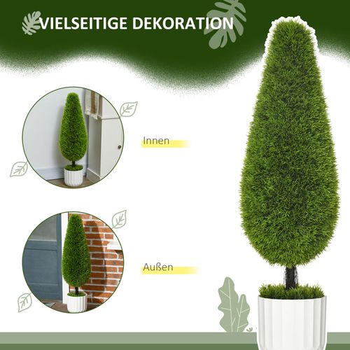 Lot De 2 Plante Artificielle, Arbre Artificiel De Cyprès 90 Cm Avec Pot