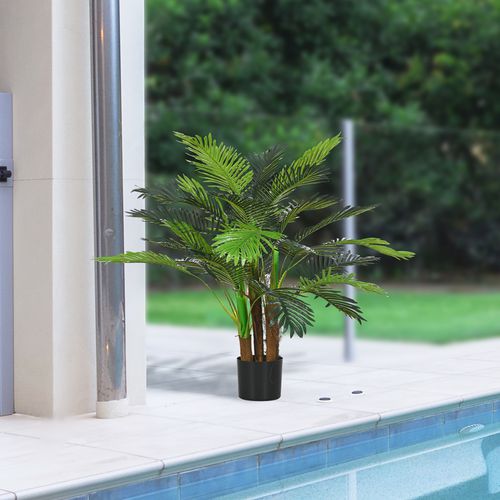 Plante Artificielle Palmier Artificiel 100 Cm Avec 27 Branches, Décoration Intérieure Et Extérieure