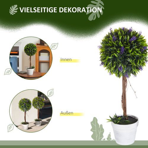 Lot De 2 Plante Artificielle Lavande Artificielle 60 Cm Avec Pot Et Mousse Artificielle