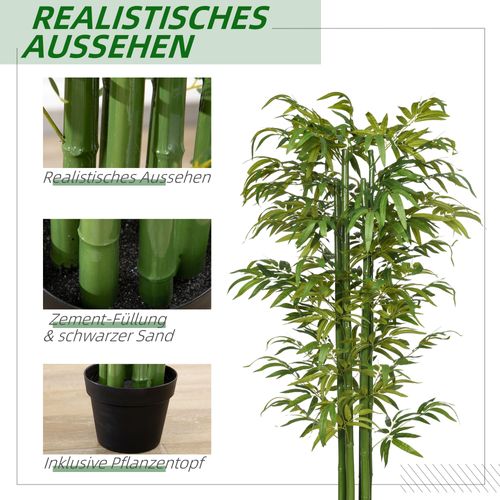 Plante Artificielle Bambou Artificiel 180 Cm Avec Pot, Décorative Pour Intérieur