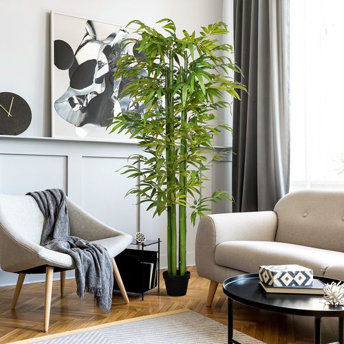 Plante Artificielle Bambou Artificiel 180 Cm Avec Pot, Décorative Pour Intérieur