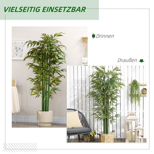 Plante Artificielle Bambou Artificiel 180 Cm Avec Pot, Décorative Pour Intérieur