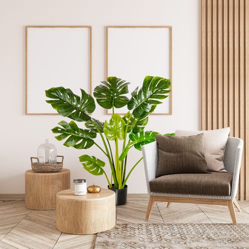 Plante Monstera Artificielle Décorative 110 Cm Avec Pot Pour Intérieur Et Extérieur