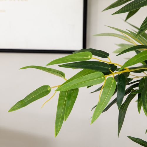 Plante Artificielle Bambou Artificiel 180 Cm Avec Pot En Bois, Décoration Intérieure Et Extérieure