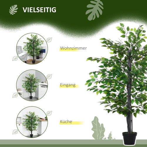 Plante Artificielle, Arbre Artificiel De Banyan Artificiel 145 Cm Avec Pot Pour Salon