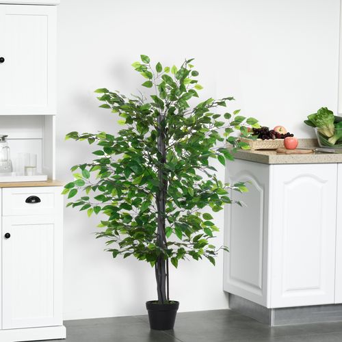 Plante Artificielle, Arbre Artificiel De Banyan Artificiel 145 Cm Avec Pot Pour Salon