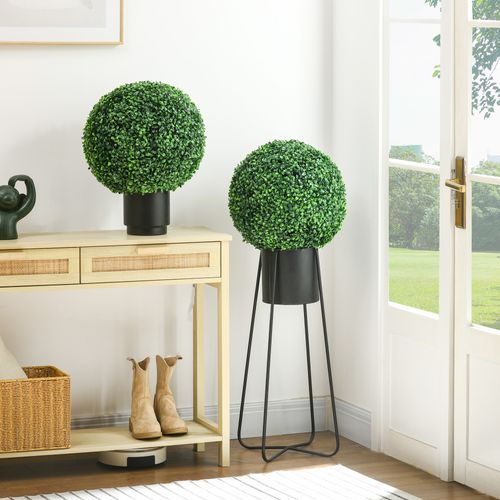 Lot De 2 Plante Artificielle Boule De Buis Artificielle, Uv Résistant