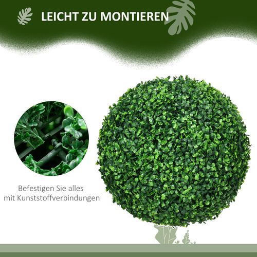 Lot De 2 Plante Artificielle Boule De Buis Artificielle, Uv Résistant