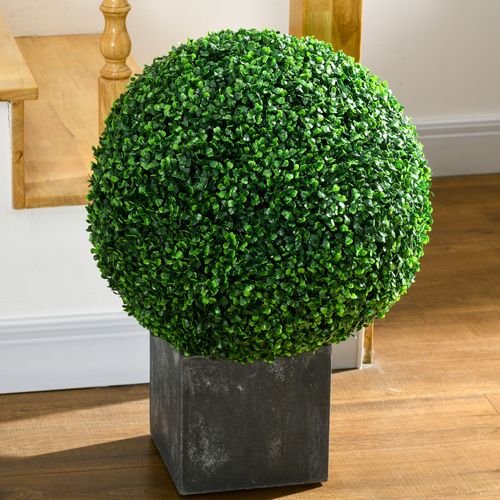 Lot De 2 Plante Artificielle Boule De Buis Artificielle 50 Cm, Décorative Pour Intérieur