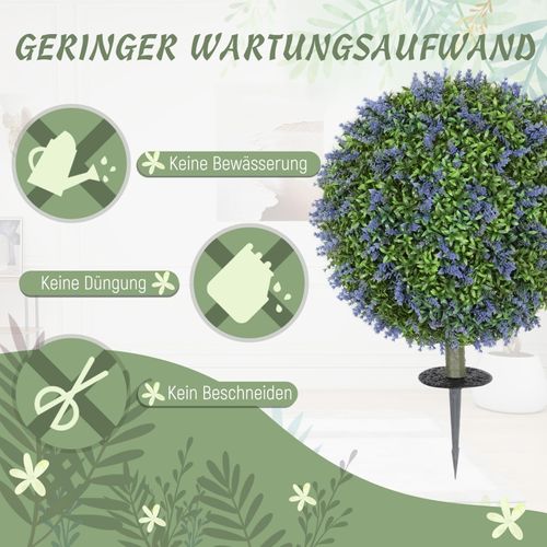 Lot De 2 Plante Artificielle Lavande Artificielle 60 Cm, Uv Résistant