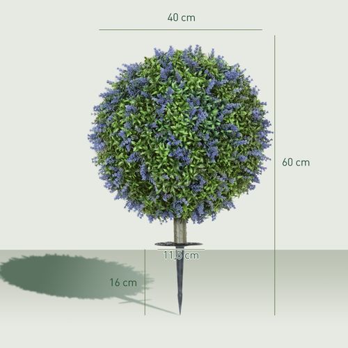 Lot De 2 Plante Artificielle Lavande Artificielle 60 Cm, Uv Résistant