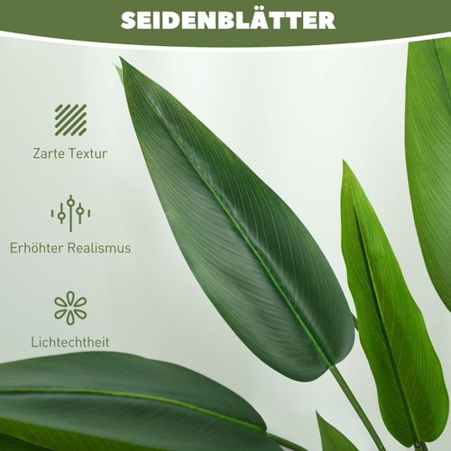 Plante Artificielle Paradisier 110 Cm Avec Pot Et Mousse, Décorative Pour Intérieur