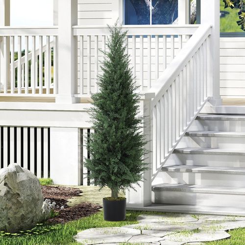 Plante Artificielle Cyprès Artificielle 120 Cm Uv Résistant Avec Pot Pour Intérieur Et Extérieur