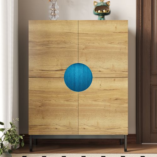 Meuble à Chaussures, 4 Portes, moderne, pied En Bois, led,mdf, bois+noir