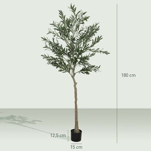 Plante Artificielle, Arbre Olivier 180 Cm Avec Pot, Mousse Et Décorative Pour Salon Et Bureau