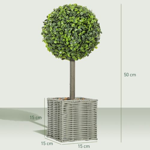 Lot De 2 Plantes D'arbre Artificielles , Uv Résistant Avec Pot Pour Intérieur Et Extérieur