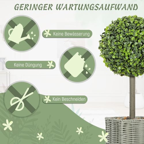 Lot De 2 Plantes D'arbre Artificielles , Uv Résistant Avec Pot Pour Intérieur Et Extérieur