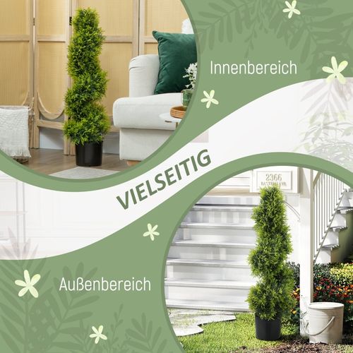 Plante Artificielle Cyprès Artificielle 90 Cm En Spirale Avec Pot Pour Décoration