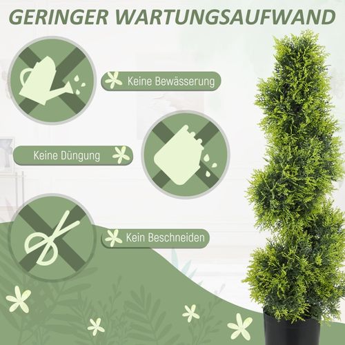 Plante Artificielle Cyprès Artificielle 90 Cm En Spirale Avec Pot Pour Décoration