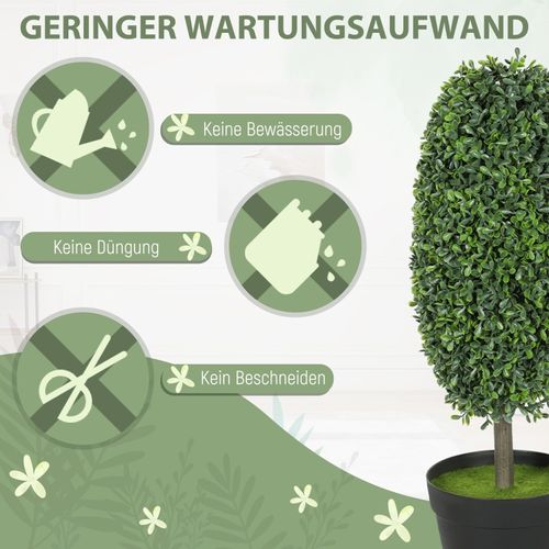 Lot De 2 Plante Artificielle Arbres, Uv Résistant Pour Décoration Intérieure Et Extérieure