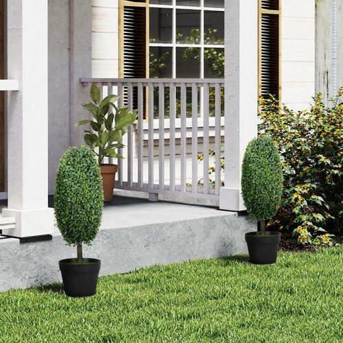 Lot De 2 Plante Artificielle Arbres, Uv Résistant Pour Décoration Intérieure Et Extérieure
