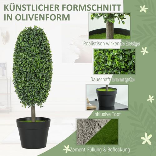 Lot De 2 Plante Artificielle Arbres, Uv Résistant Pour Décoration Intérieure Et Extérieure