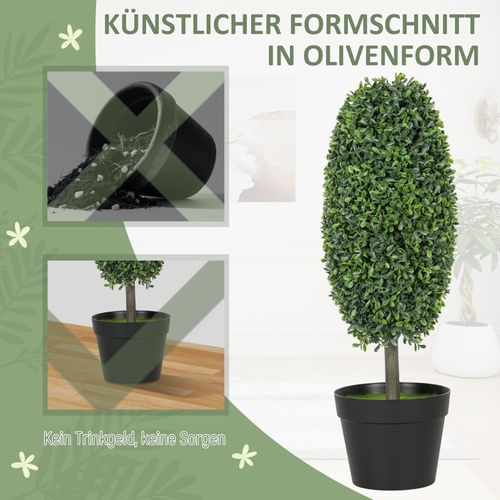 Lot De 2 Plante Artificielle Arbres, Uv Résistant Pour Décoration Intérieure Et Extérieure