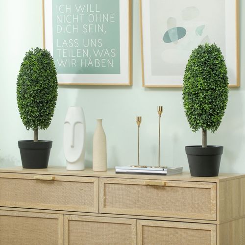 Lot De 2 Plante Artificielle Arbres, Uv Résistant Pour Décoration Intérieure Et Extérieure