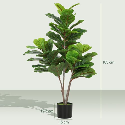 Plante Artificielle Figuier Artificiel 110 Cm Avec Pot, Décorative Pour Salon Et Bureau