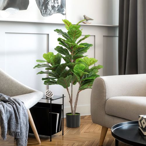 Plante Artificielle Figuier Artificiel 110 Cm Avec Pot, Décorative Pour Salon Et Bureau