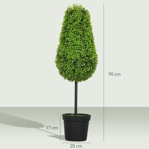 Lot De 2 Plante Artificielle Buis 90 Cm En Forme De Larme, Décoration Moderne