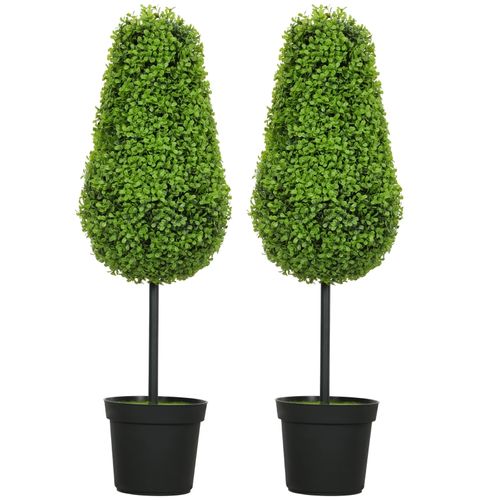 Lot De 2 Plante Artificielle Buis 90 Cm En Forme De Larme, Décoration Moderne