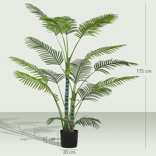 Plante Artificielle Palmier 16 Feuilles, Uv Résistant Avec Pot Pour Intérieur Et Extérieur