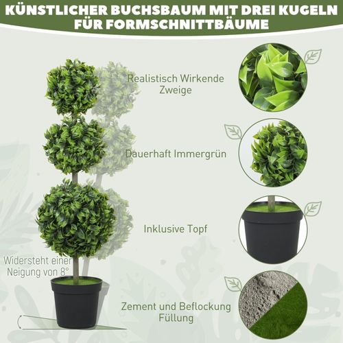 Lot De 2 Plante Artificielle Plantes Artificielles Avec Pot, Feuilles En Plastique Et Mousse