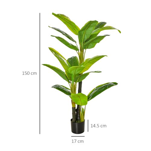 Plante Artificielle, Bananier Artificiel 150 Cm Avec Pot Pour Intérieur Et Extérieur
