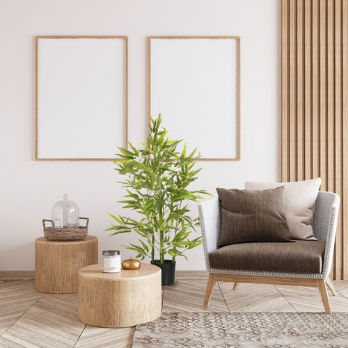 Plante Artificielle Bambou 90 Cm Avec Pot, Décorative Pour Intérieur Et Jardin