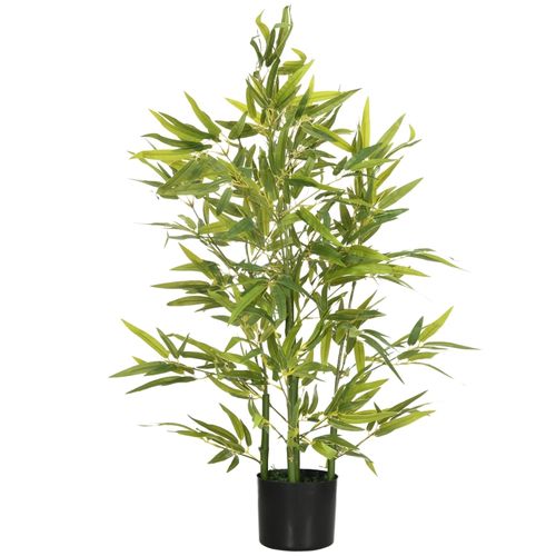 Plante Artificielle Bambou 90 Cm Avec Pot, Décorative Pour Intérieur Et Jardin