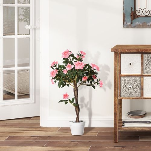 Plante De Camélia Fleur Artificielle 90 Cm, Décorative Pour Intérieur Et Bureau