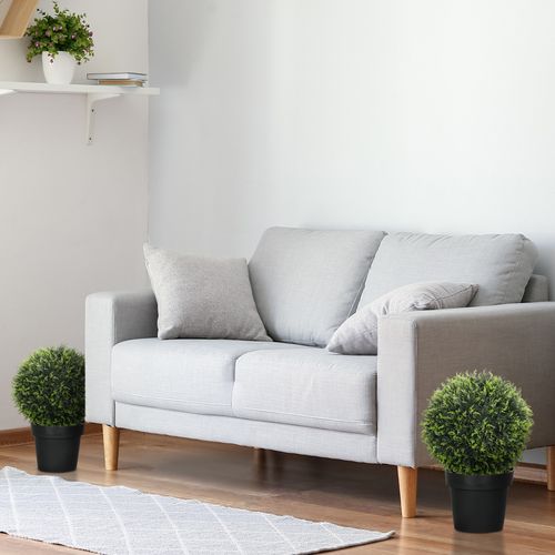 Lot De 2 Plante Artificielle, Cèdres Artificiels 45 Cm, Décorative Pour Intérieur Et Extérieur