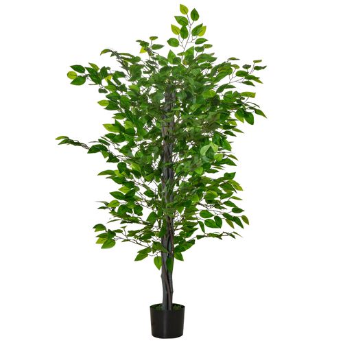 Plante Artificielle, Arbre De Ficus 135 Cm Avec Pot, Décorative Pour Intérieur