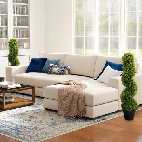 Lot De 2 Plantes Artificielles Eucalyptus 90 Cm Décorative Pour Intérieur Et Extérieur