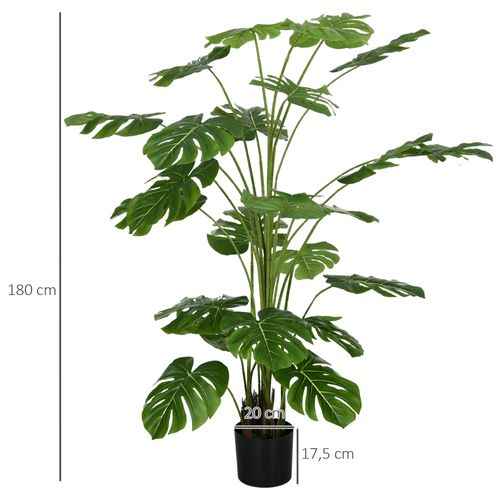 Plante Artificielle Monstera 180 Cm Avec 24 Branches, Décorative Pour Intérieur