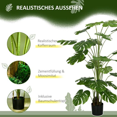 Plante Artificielle Monstera 180 Cm Avec 24 Branches, Décorative Pour Intérieur