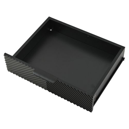 Meuble TV Bas Noir De 200 Cm Avec 2 Portes, 2 Tiroirs Et 2 Compartiments Ouverts