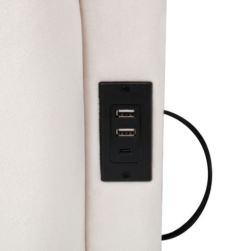 Lit 90x200cm, Lit Enfant, Lit Coffre, Lie Simple,sommier,usb,tête De Lit, Velours,beige