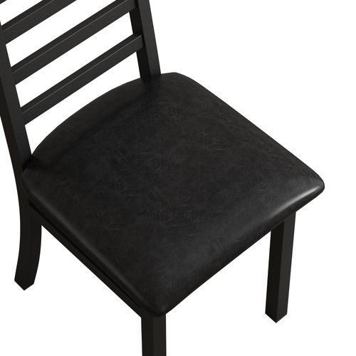 Lot De 2 Chaises De Salle à Manger Noires En Métal Et Pu Avec Dossier Haut