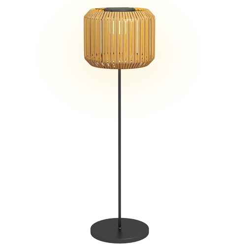 Lampadaire Solaire LED Extérieur En Rotin, Résistant Aux Uv, 15 Lumens, Haut. 130 Cm