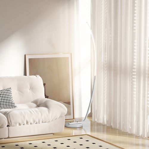 Lampadaire LED Moderne Incurvé, Métal Robuste, Luminosité Réglable, 46x25x147 Cm