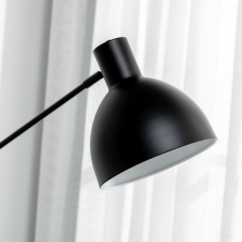 Lampadaire Noir Industriel Réglable Métal, Abat-jour Orientable, Stable, Ø30 X H131-155 Cm